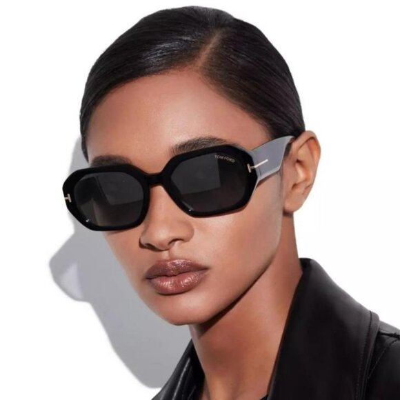 Tom Ford Women Sunglasses Black Smoke Square VERONIQUE-02 FT0917 01A BRAND NEW main image 6